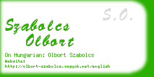 szabolcs olbort business card